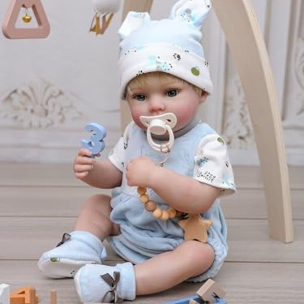 20inch Large Realistic Reborn Baby Doll Hand-Rooted Hair Lifelike Baby Dolls